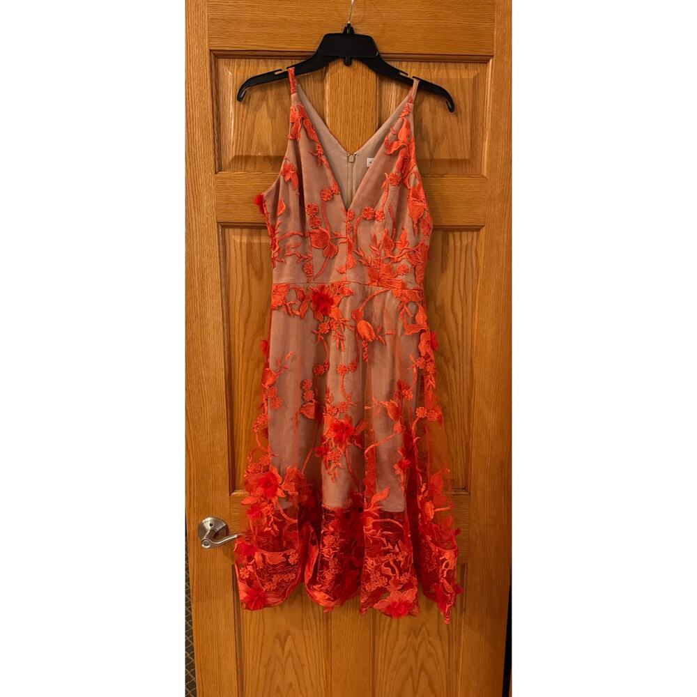 Elegant Dress the Population Audrey Embroidered Fit & Flare Dress - Picture 3 of 5